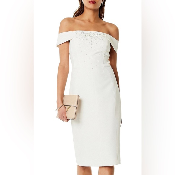 KAREN MILLEN
BEADED BARDOT PENCIL DRESS, SIZE 10 (AU 8) - Picture 5 of 8